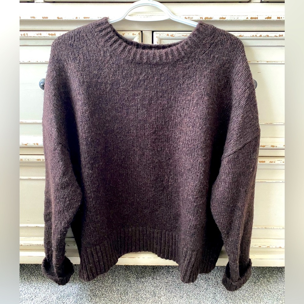 Banana Republic Cozy Brown Chunky Knit Sweater (L) wool & cotton blend